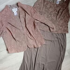 David's Bridal Shimmering Mauve Skirt Set